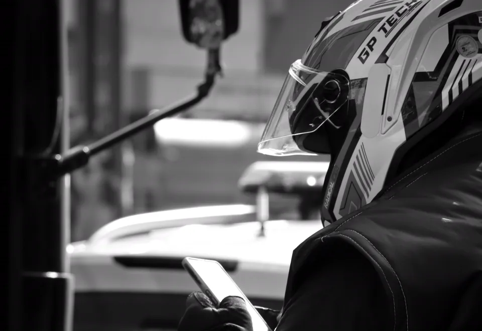 A rider ready for a delivery